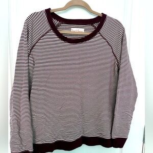 Stripe organic cotton women sweatshirt, size Medium, by Hanna Anderson